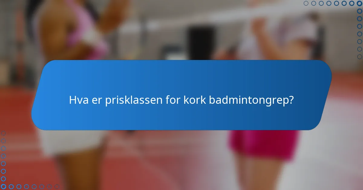 Hva er prisklassen for kork badmintongrep?