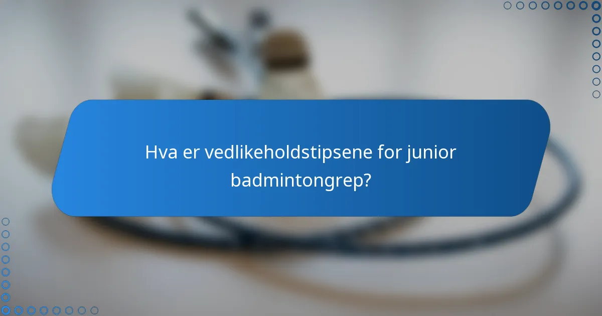 Hva er vedlikeholdstipsene for junior badmintongrep?