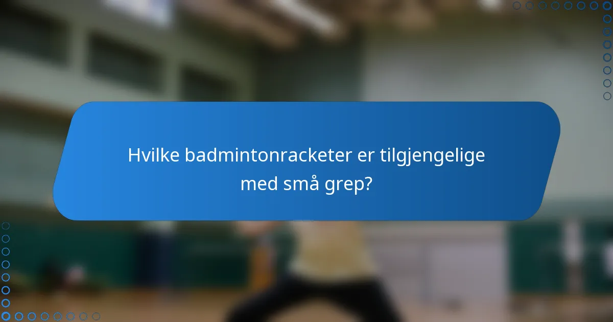 Hvilke badmintonracketer er tilgjengelige med små grep?